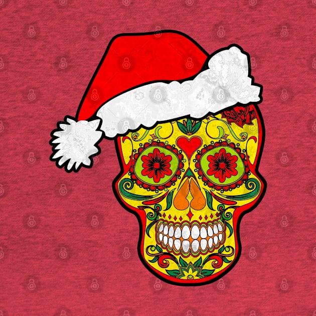 Gothic Christmas - Smiling Sugar Skull Santa Claus 1 by EDDArt